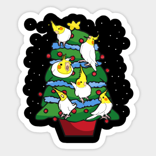 lutino cockatiel christmas tree Sticker